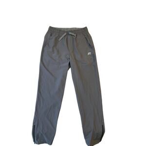 Russell Kids Activewear Pants XL (14-16) Grey Jogger Dri-Power 360 Logo Zipper